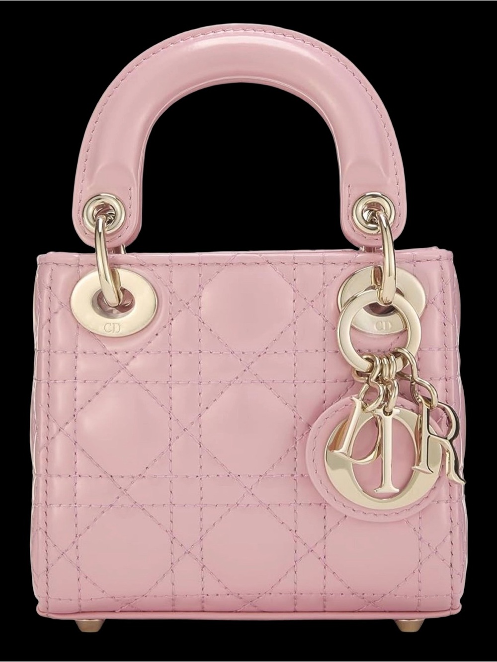Dior Baby Pink Mini Lady Tote with Gold Hardware - Picture 2 of 12
